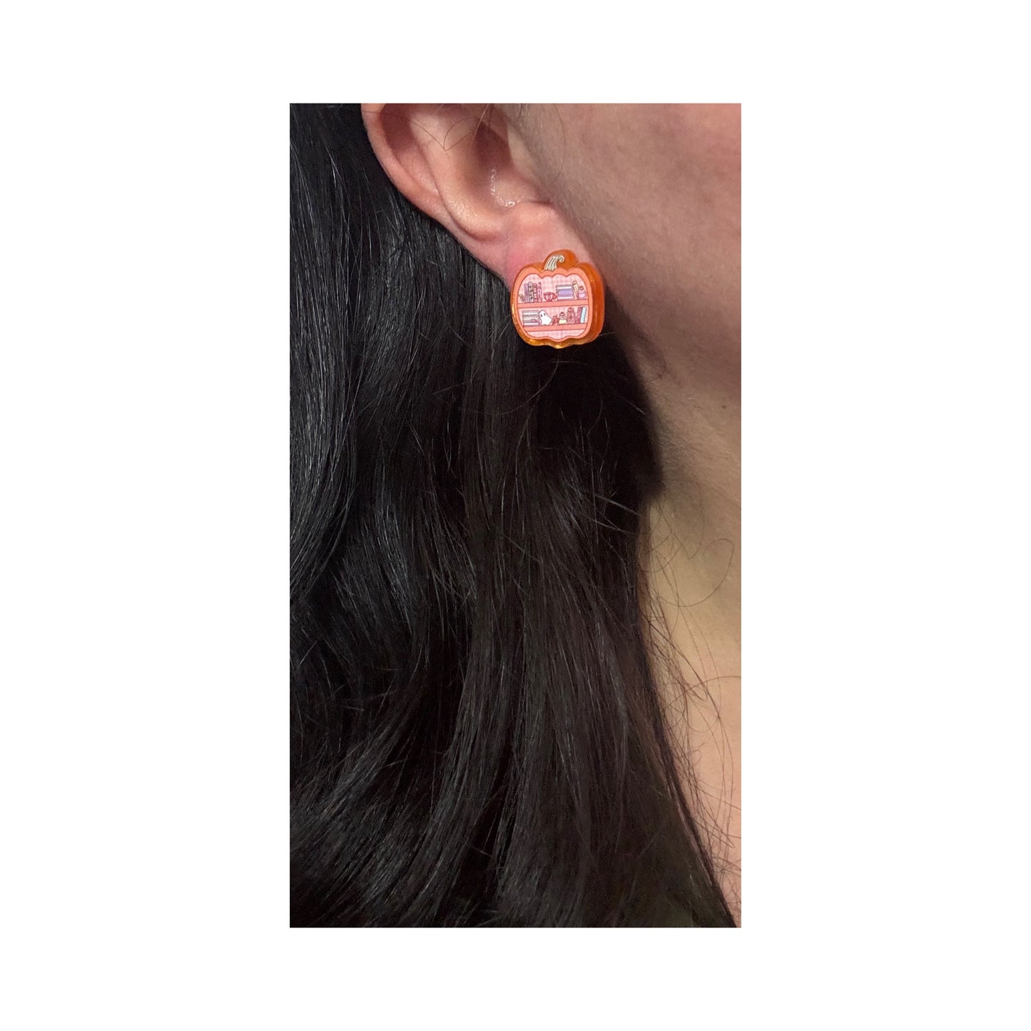 Pumpkin Bookshelf Post Earrings