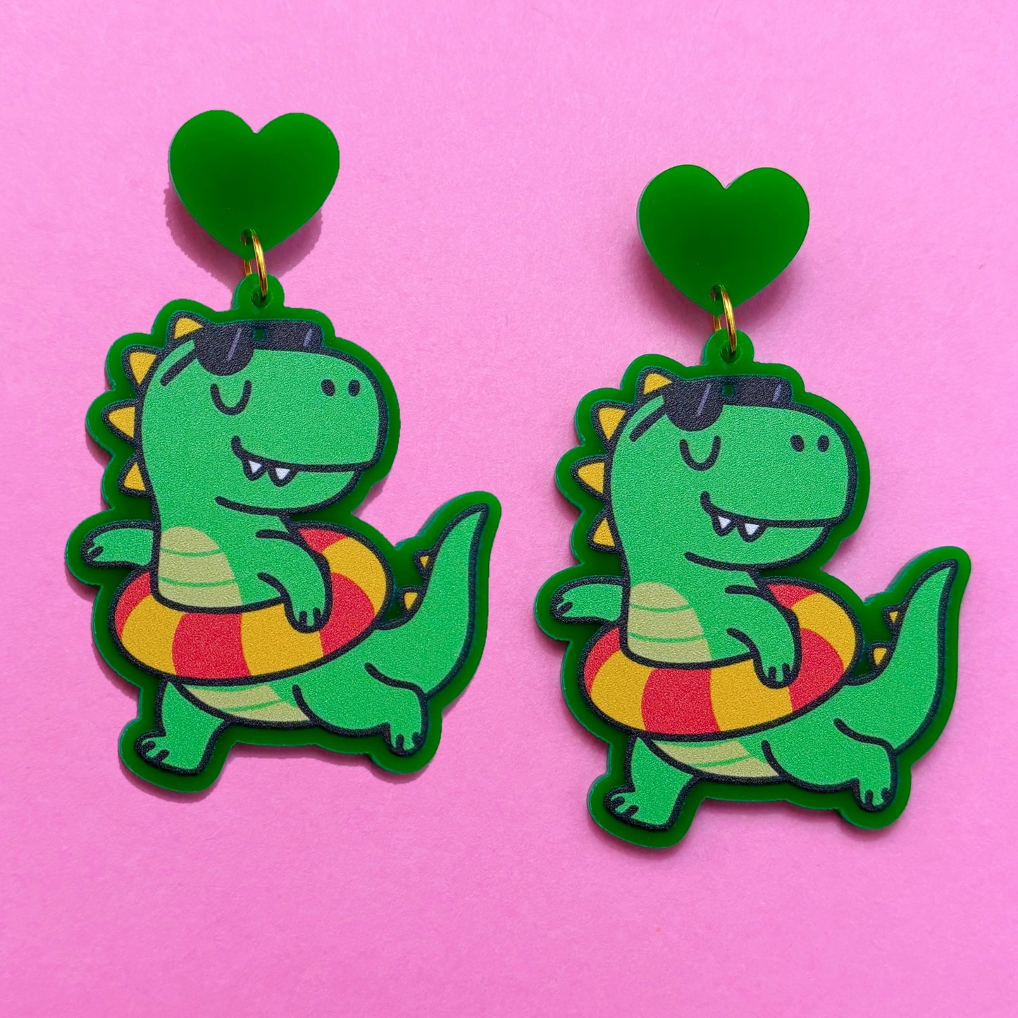 Summer Dino Drop Earrings