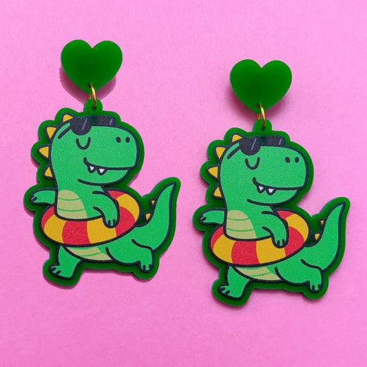 Summer Dino Drop Earrings