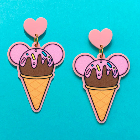 Mouse Ice Cream Drop Earrings