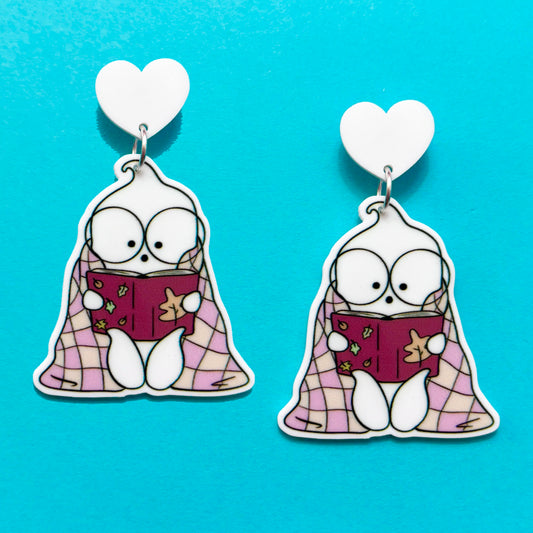 Blanket Bookish Ghost Drop Earrings