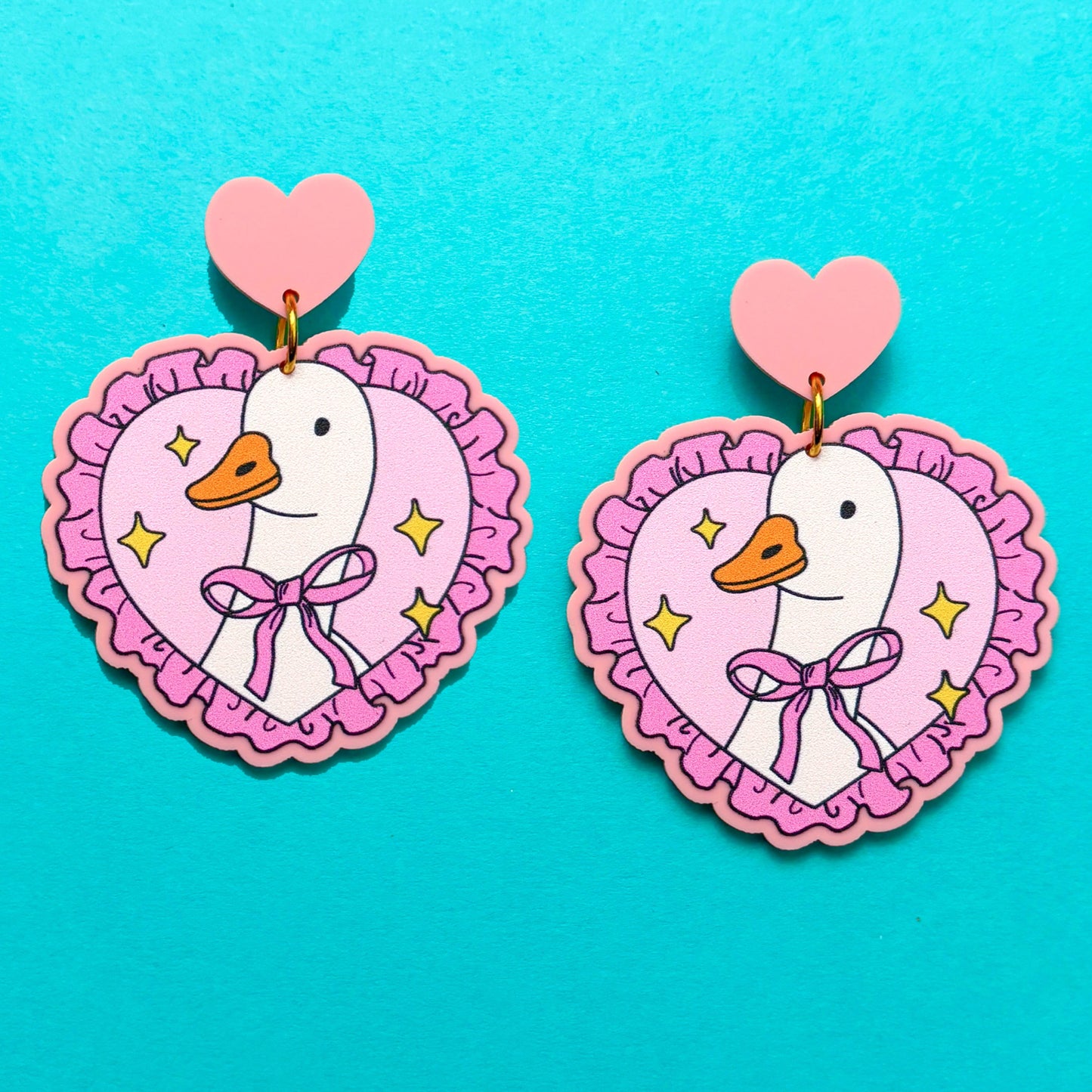 Silly Goose Coquette Heart Drop Earrings