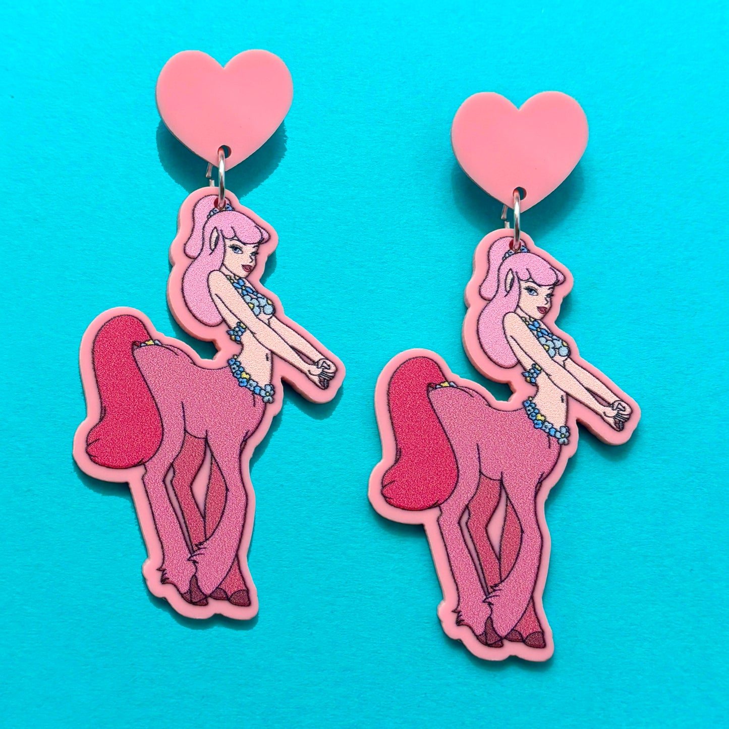 Pink Centaurette Drop Earrings