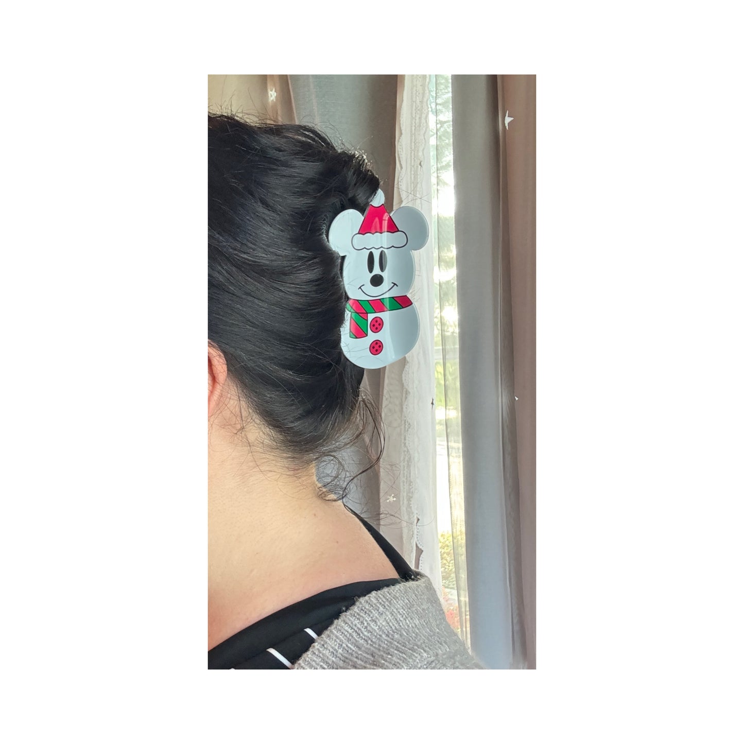 Mouse Snowman Claw Clip