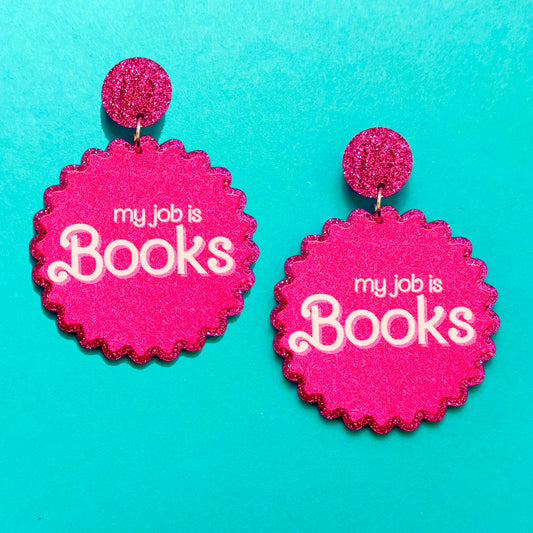 Job Is Books Drop Earrings