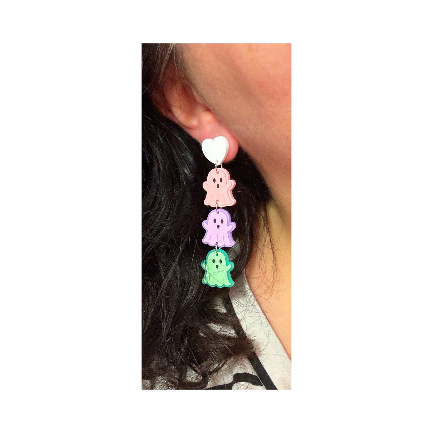 Pastel Tiered Ghosts Drop Earrings