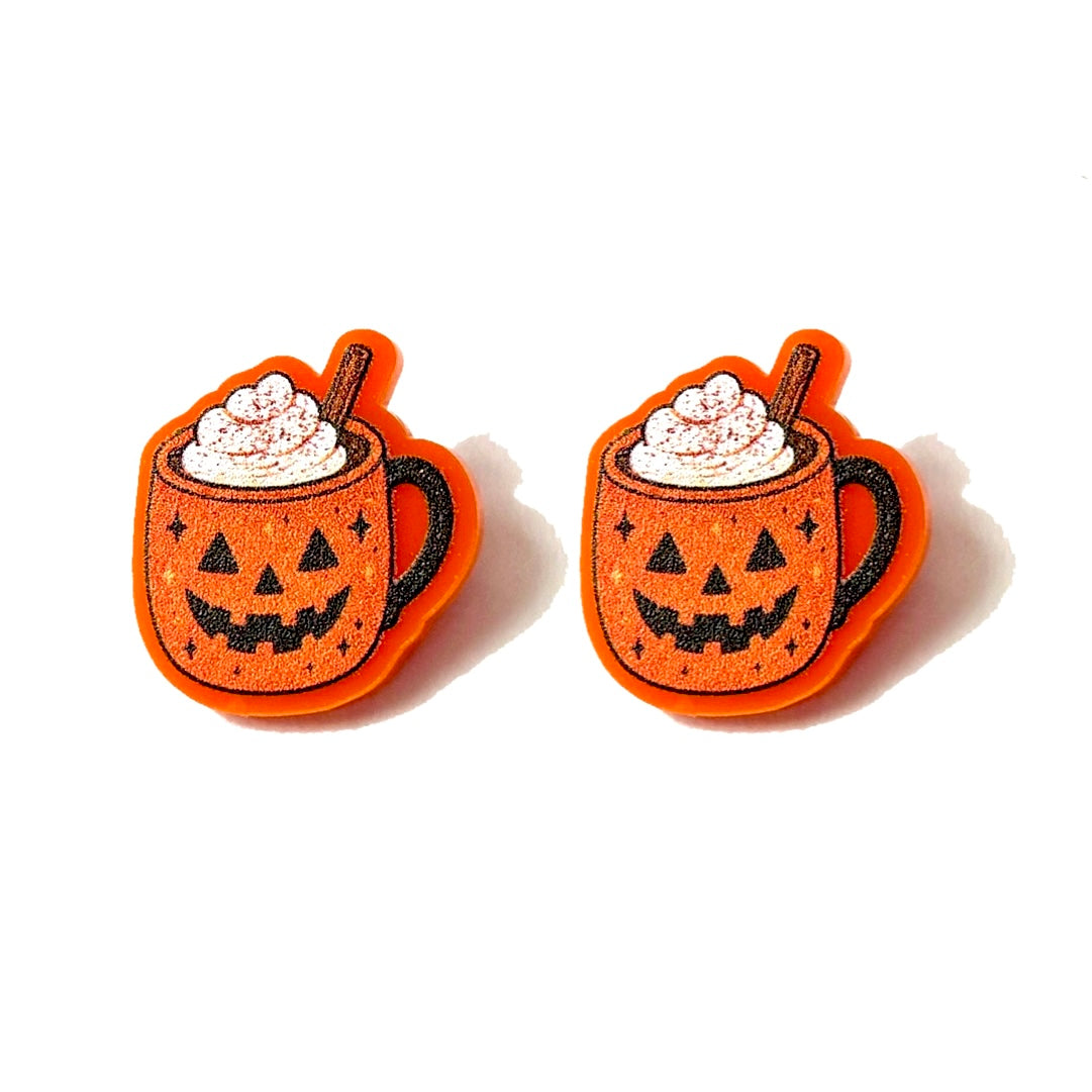 Jack-o’-lantern Mug Post Earrings