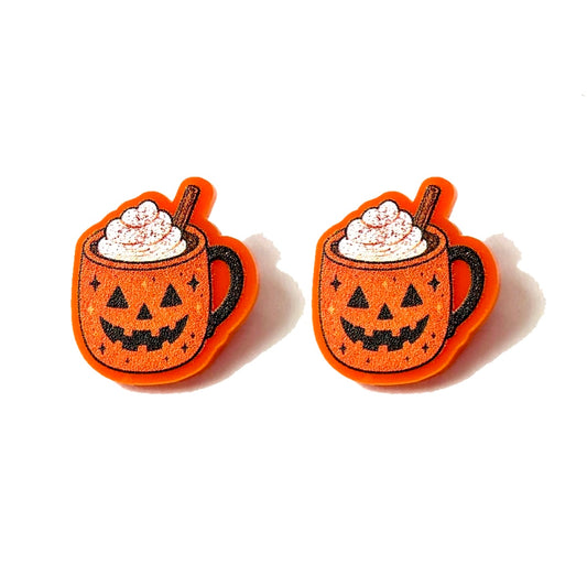 Jack-o’-lantern Mug Post Earrings