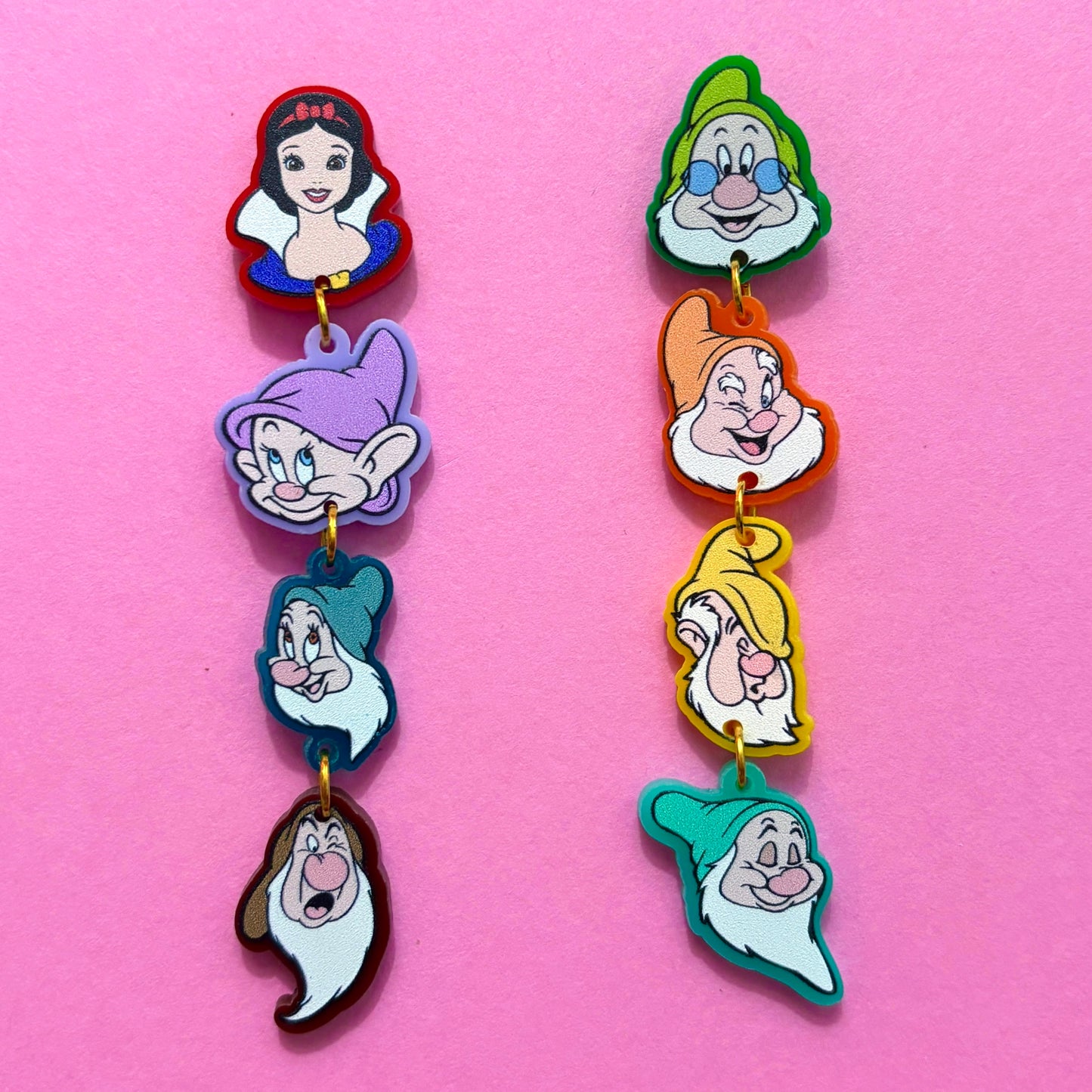 Snow & Dwarves Tiered Drop Earrings