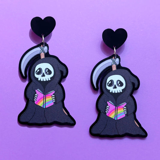 Grim Reader Drop Earrings