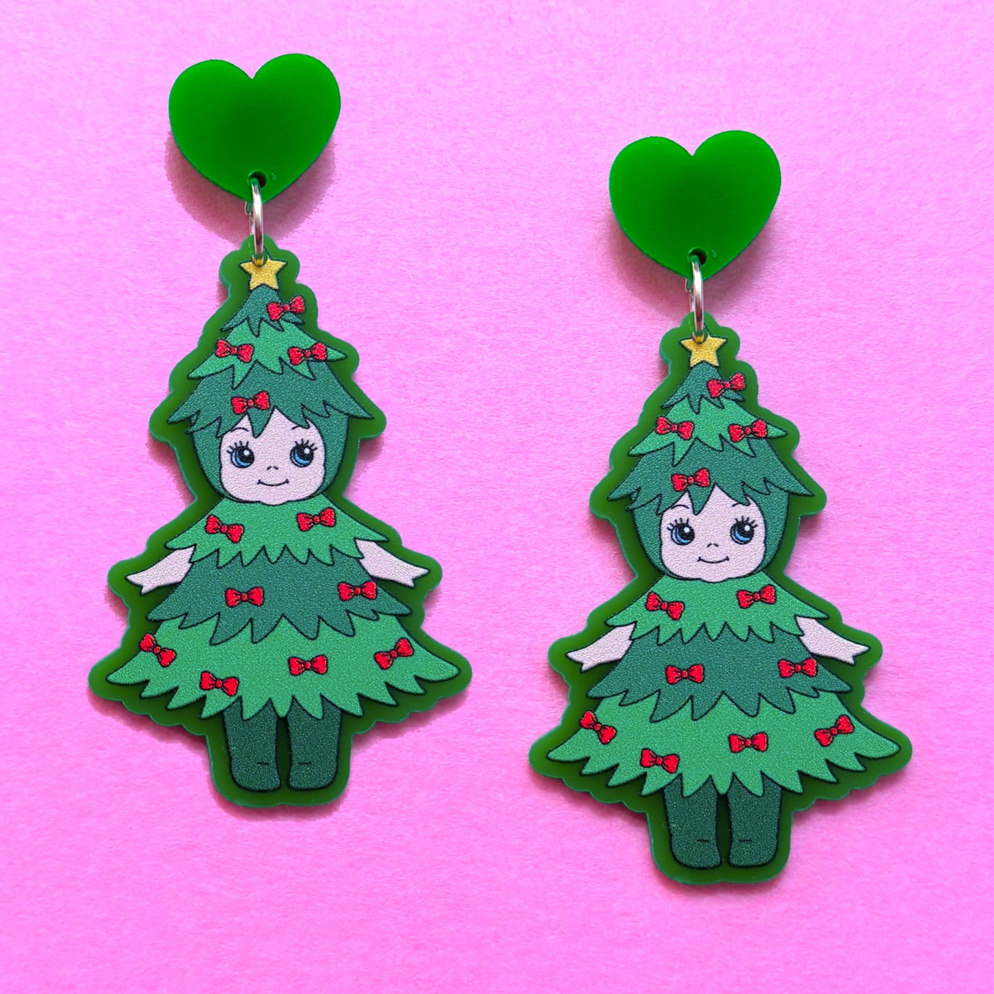 Christmas Tree Cutie Doll Drop Earrings