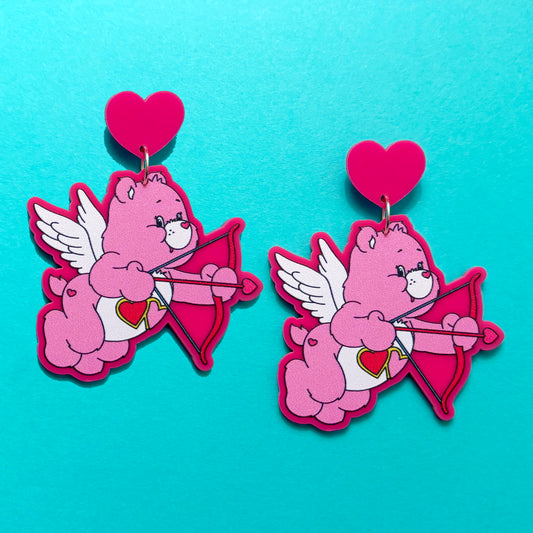 Cupid Rainbow Bear Drop Earrings