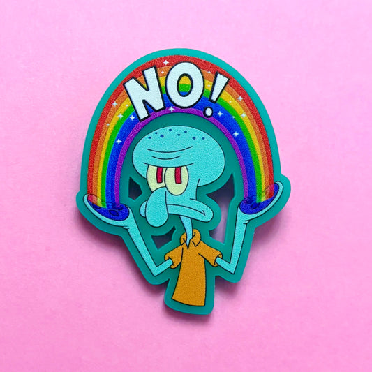 Rainbow Squid No! Pin