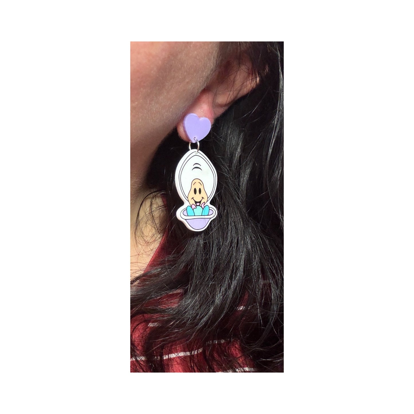 Curious Oyster Inspired Acrylic Drop Earrings