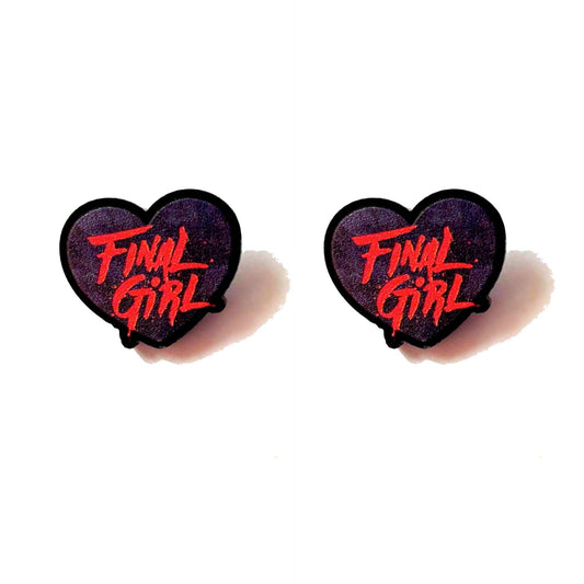 Final Girl Heart Post Earrings