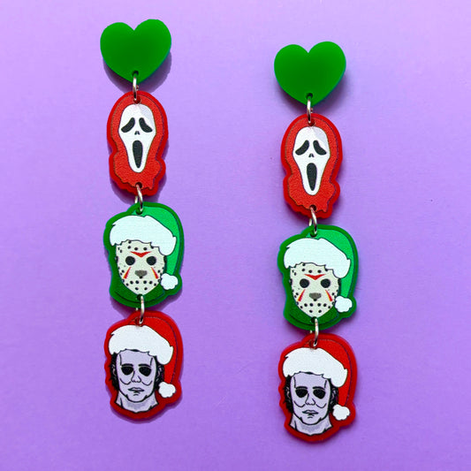 Christmas Horror Friends Tiered Drop Earrings