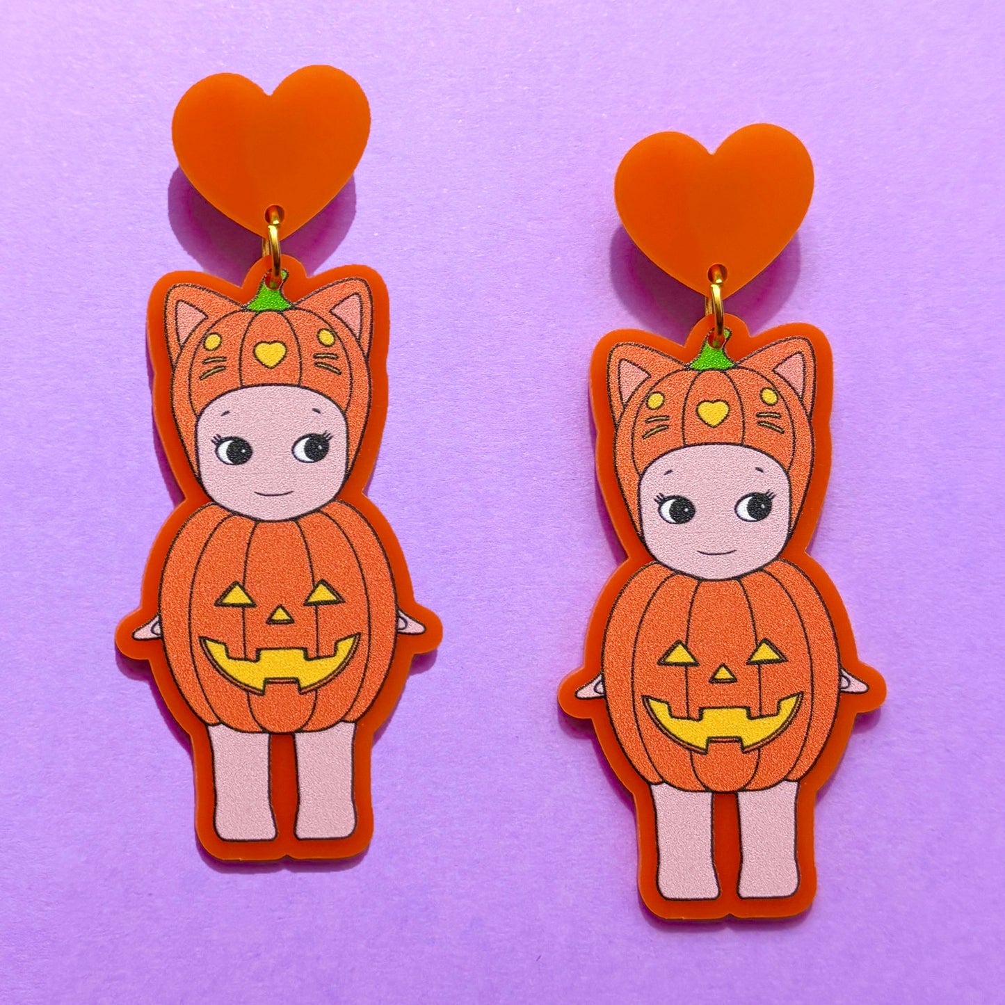 Pumpkin Angel Drop Earrings
