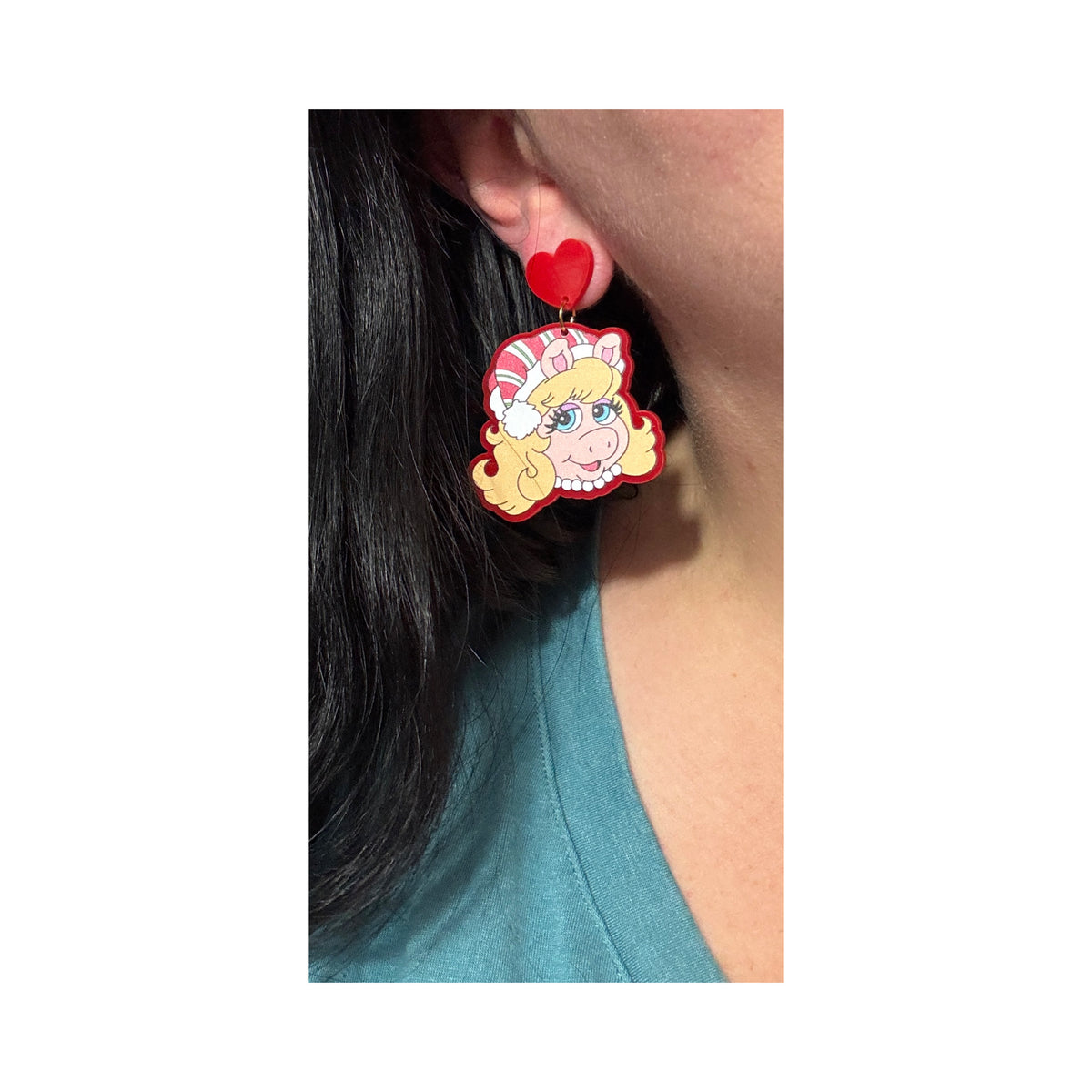 Holiday Kermie & Piggy Drop Earrings