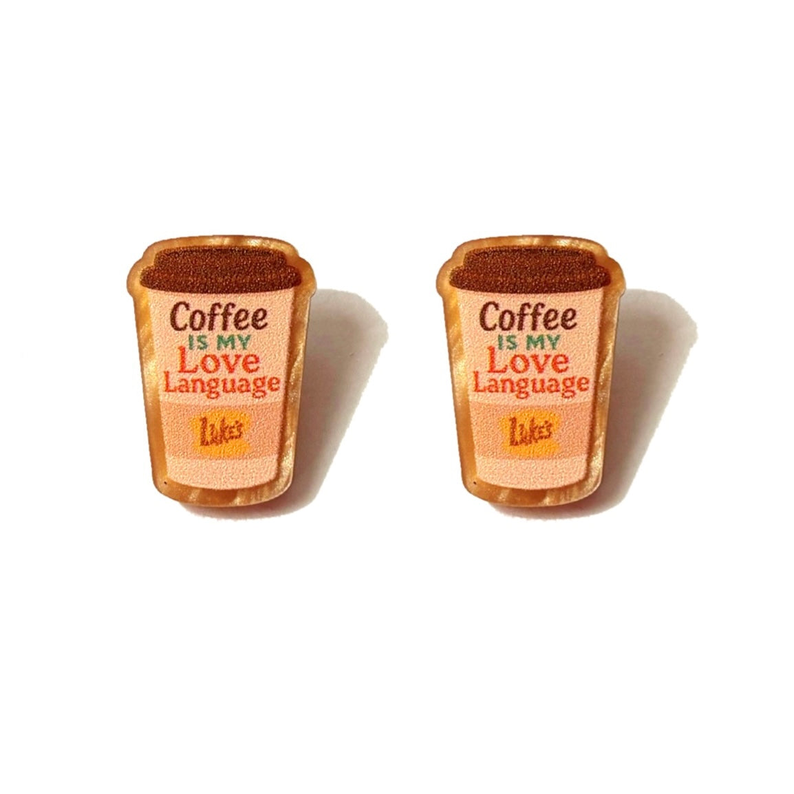 Coffee Is My Love Language Post Earrings