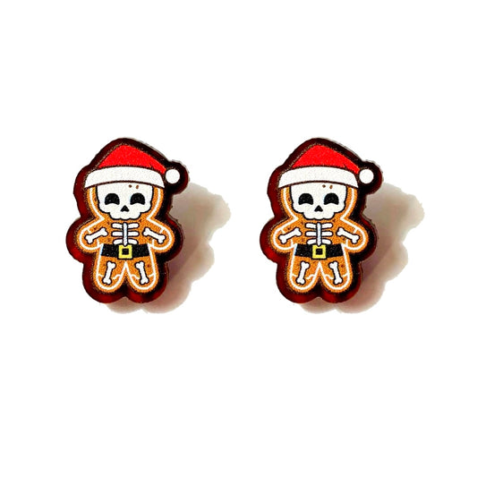 Skeleton Gingerbread Cutie Post Earrings