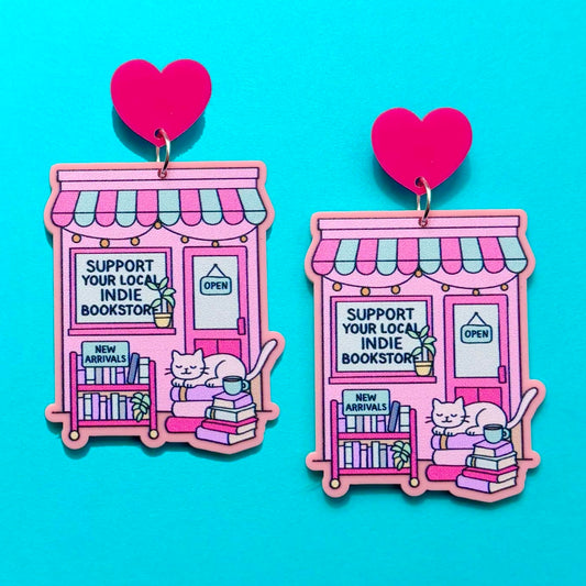Indie Bookstore Drop Earrings