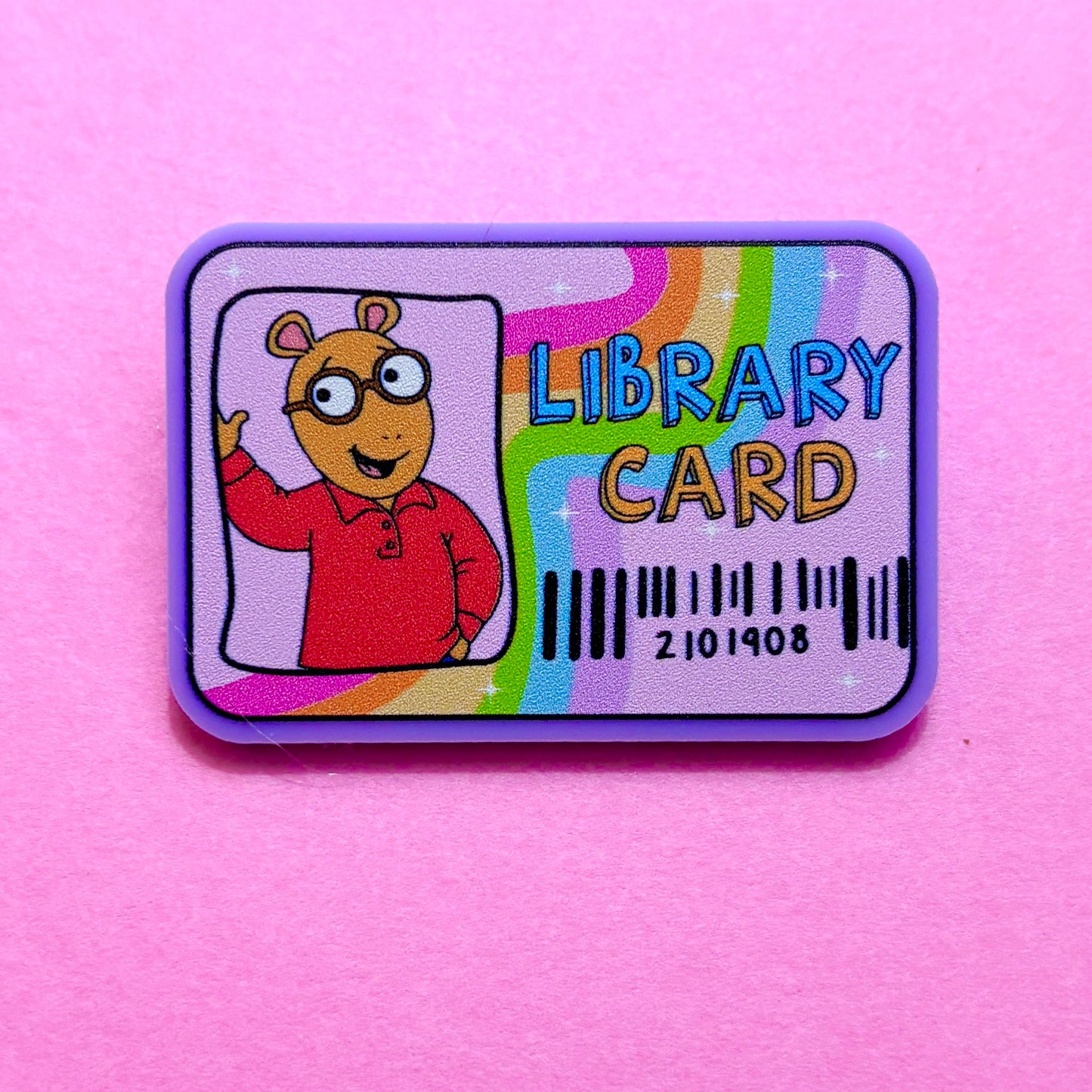 Arthur Rainbow Library Card Pin