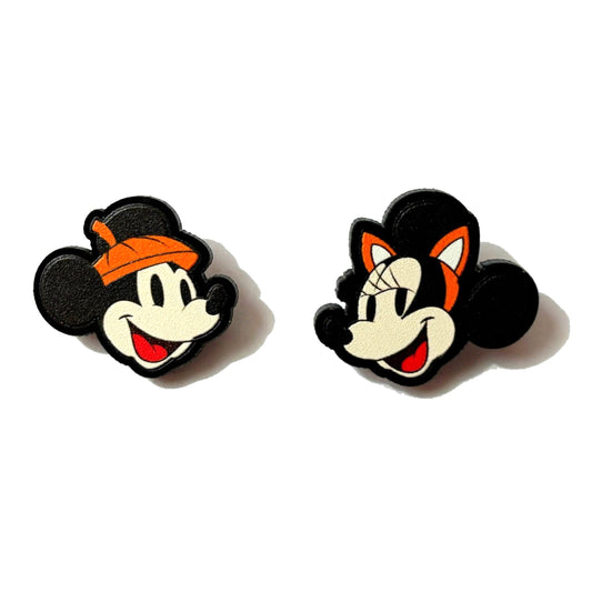 Retro Mouse Couple Halloween Post Earrings