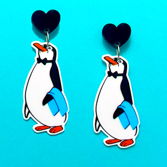 Jolly Holiday Poppins Penguin Drop Earrings