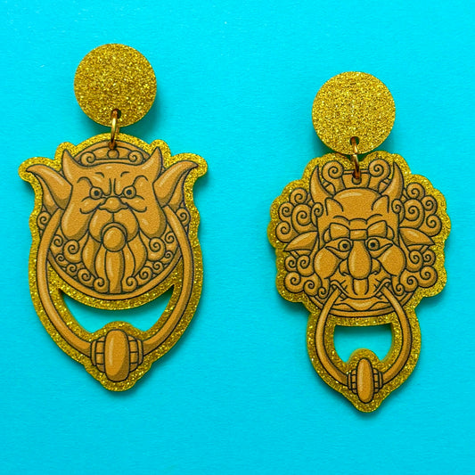 Labyrinth Door Knockers Drop Earrings