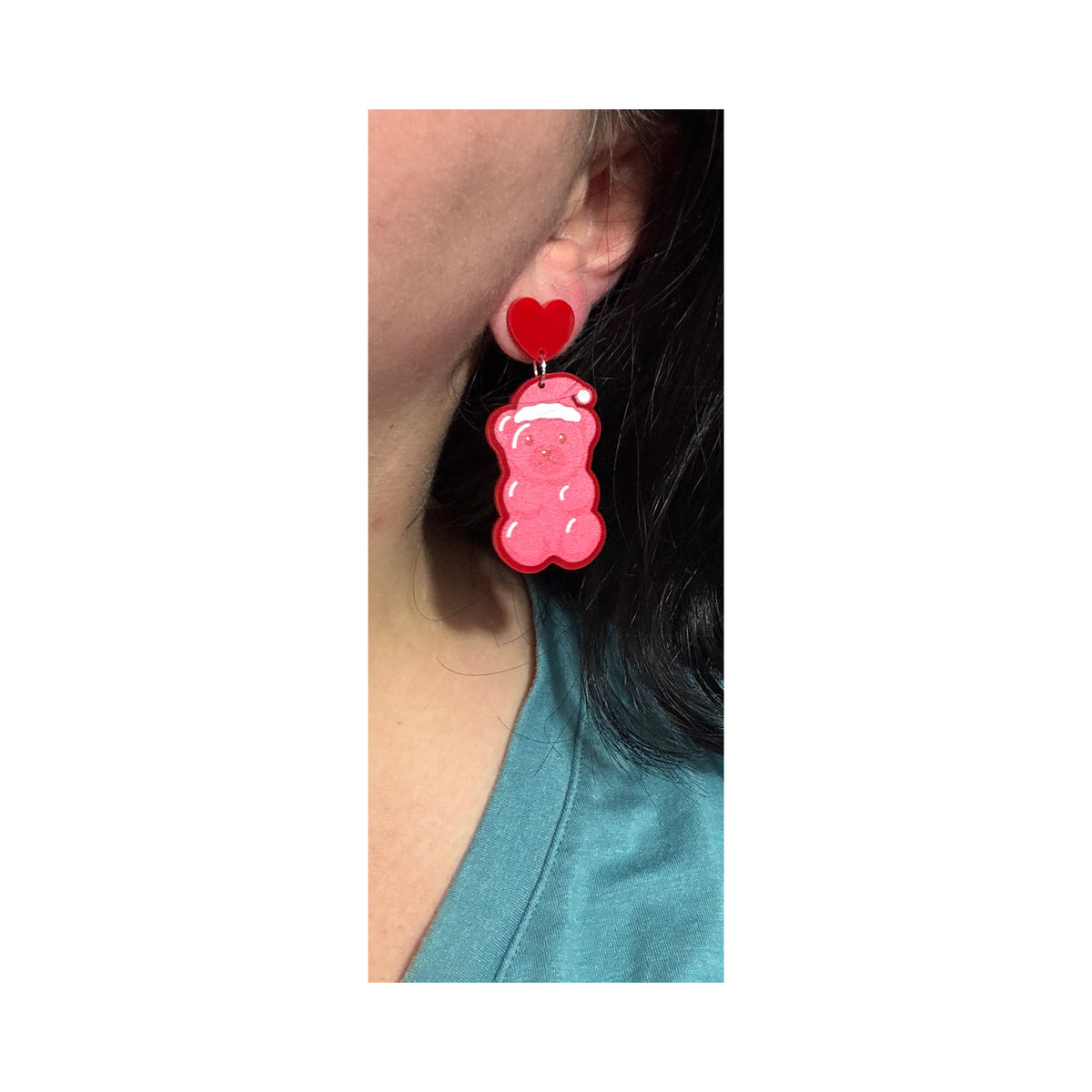 Holiday Gummy Bear Drop Earrings
