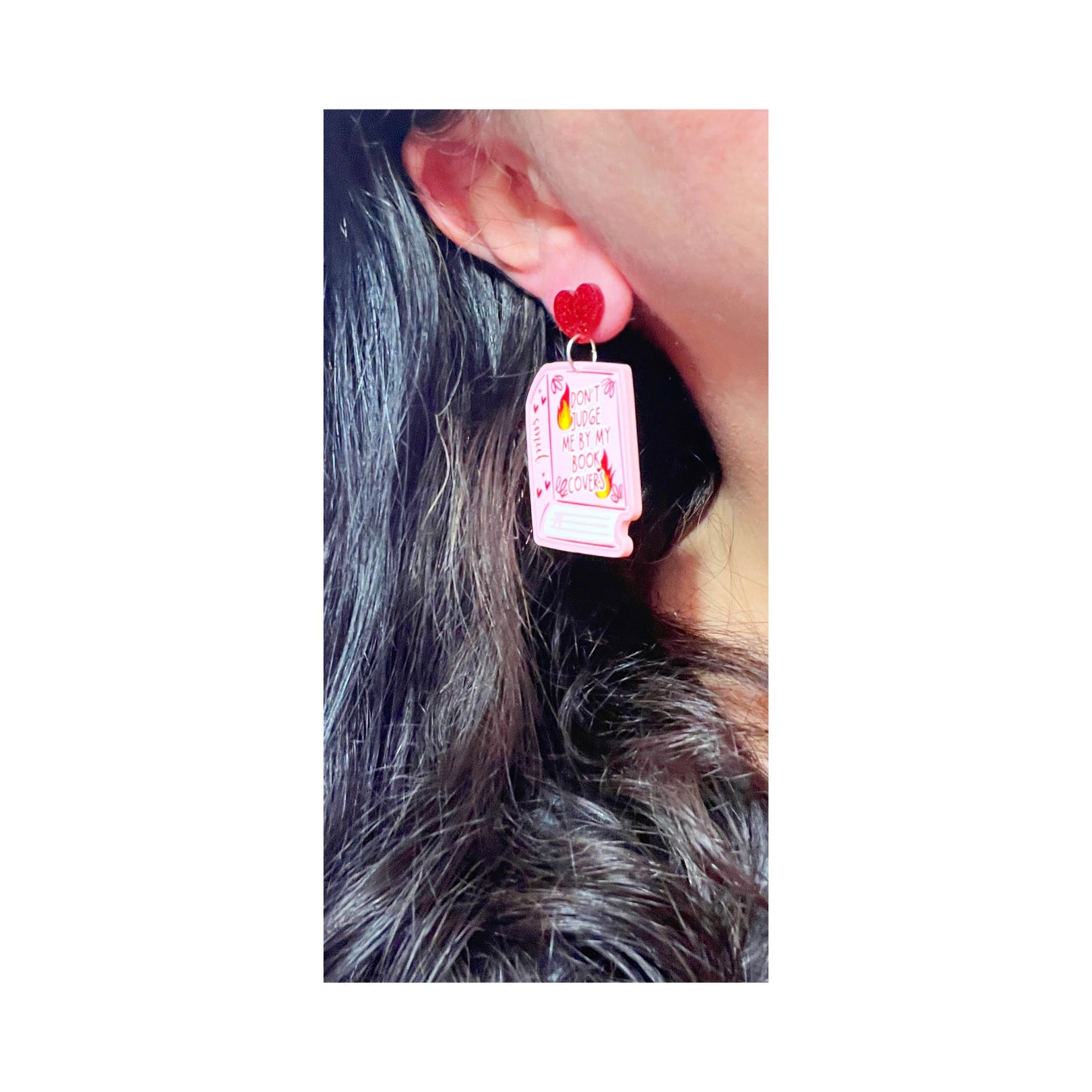 Don’t Judge Me By My Books Cover Drop Earrings