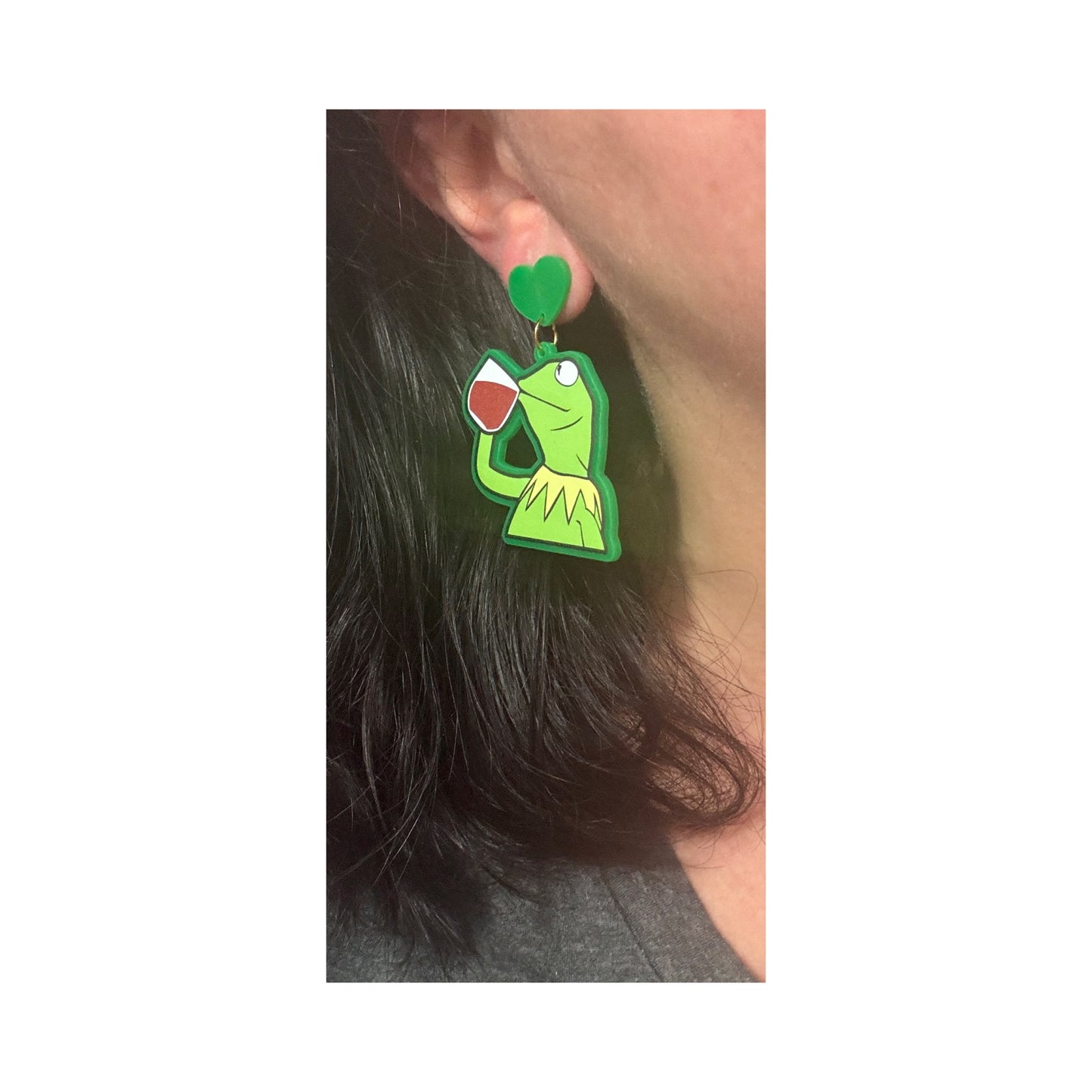 None Of My Business Frog Drop Earrings
