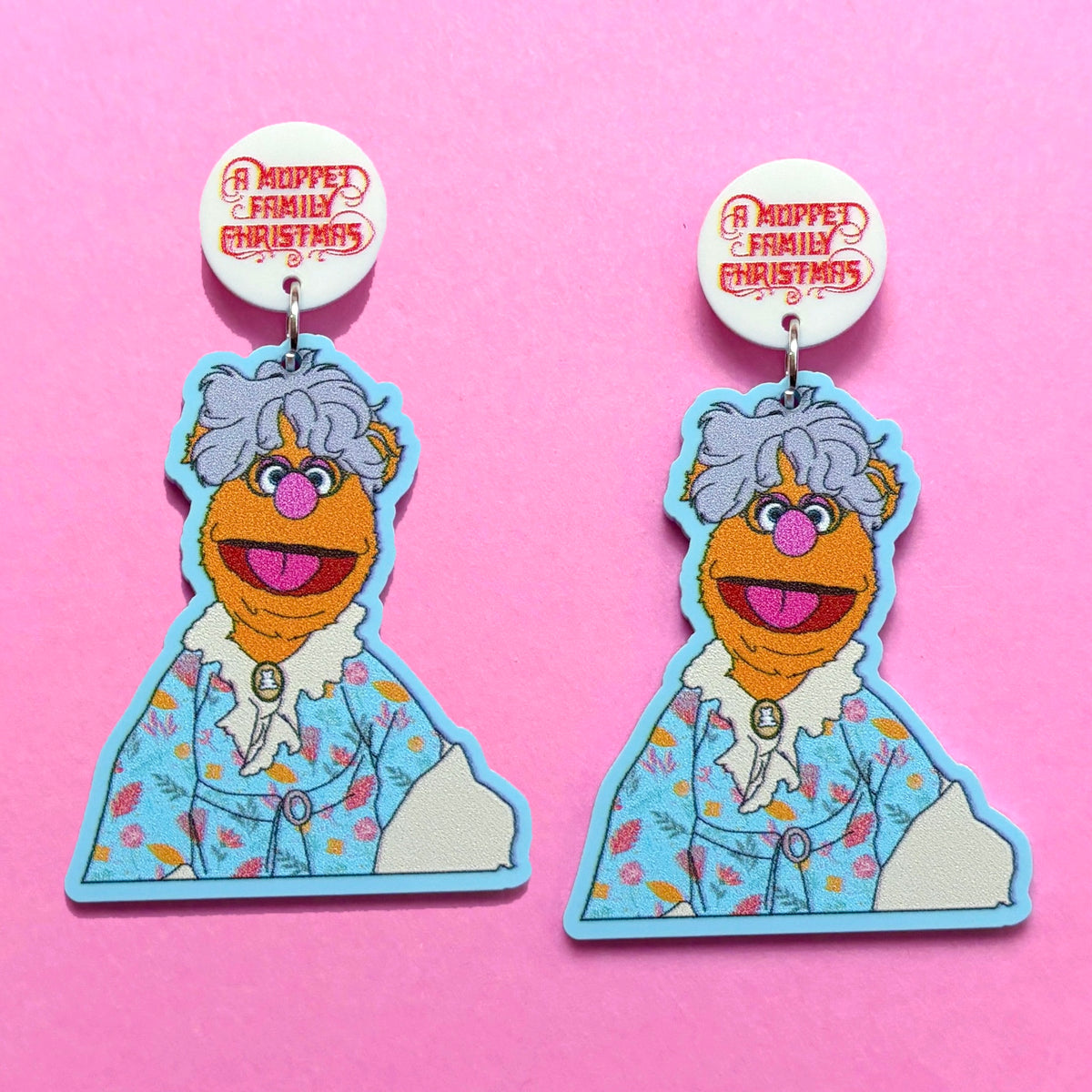 Family Christmas Ma Bear Drop Earrings
