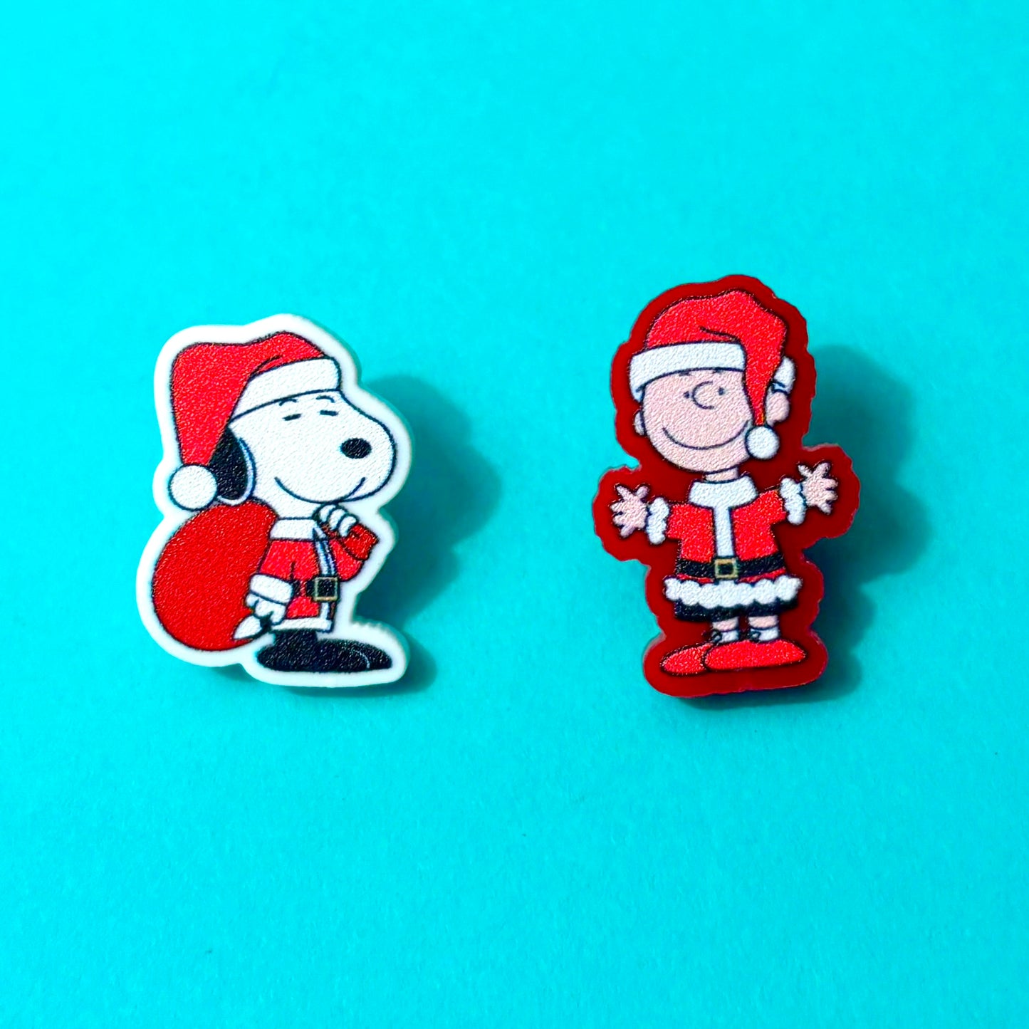 Santa Hat Charlie & Snoop Post Earrings