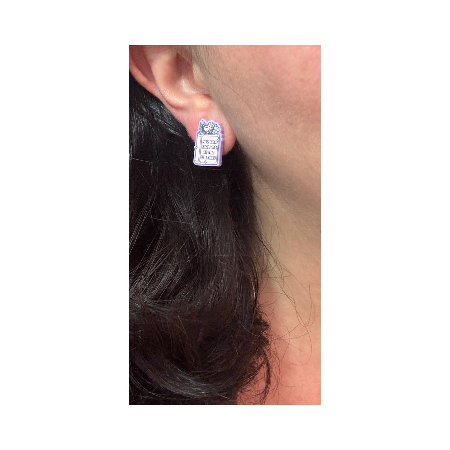 Find Me At The Library Post Earrings