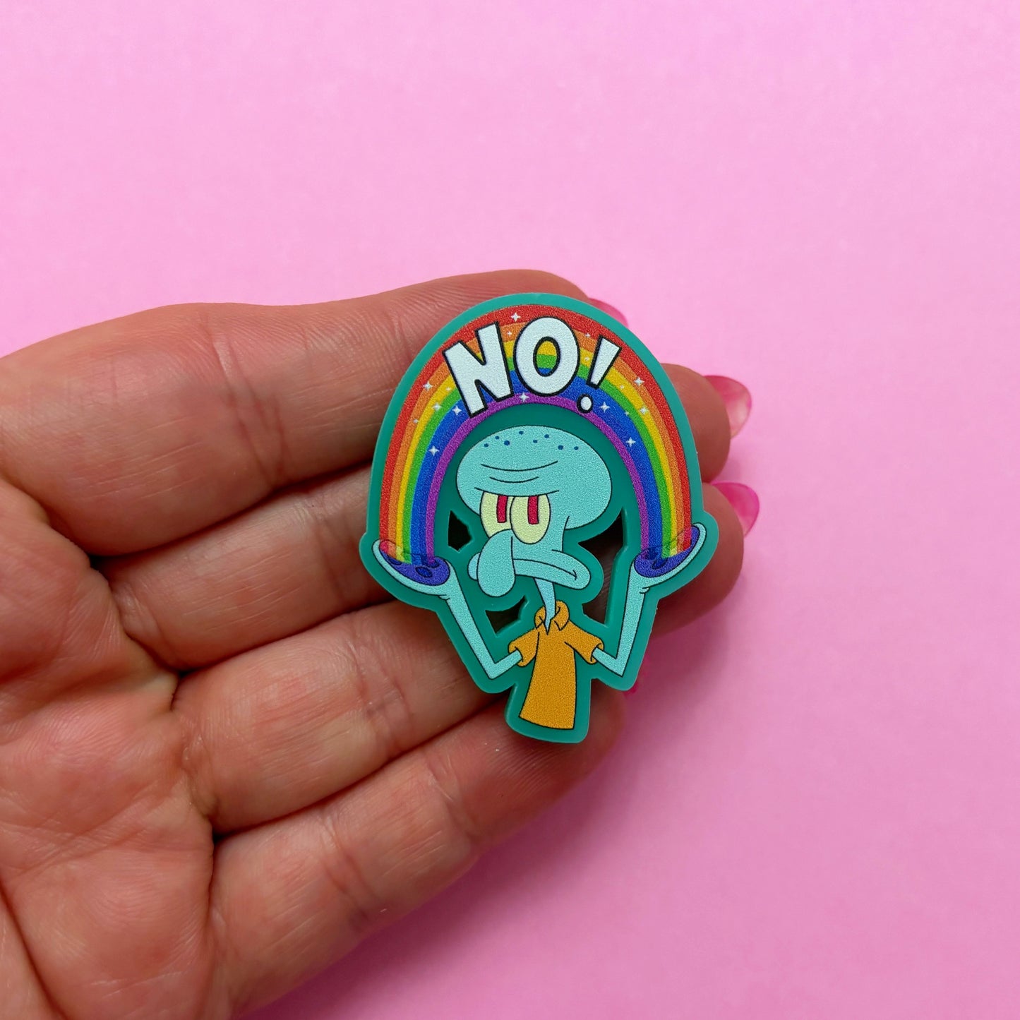Rainbow Squid No! Pin