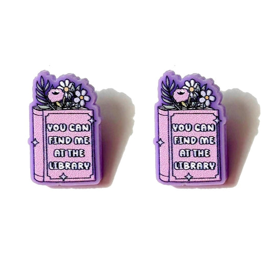 Find Me At The Library Post Earrings