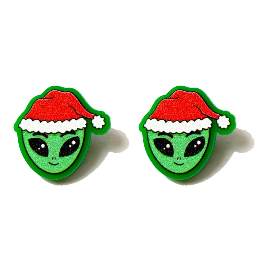Santa Hat Alien Post Earrings