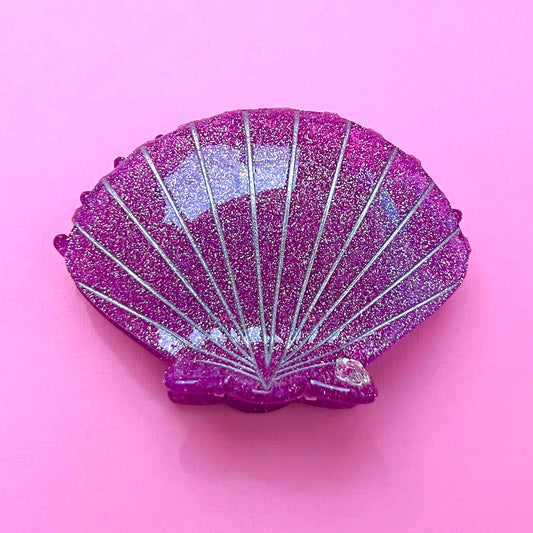 Sparkle Purple Seashell Hair Claw