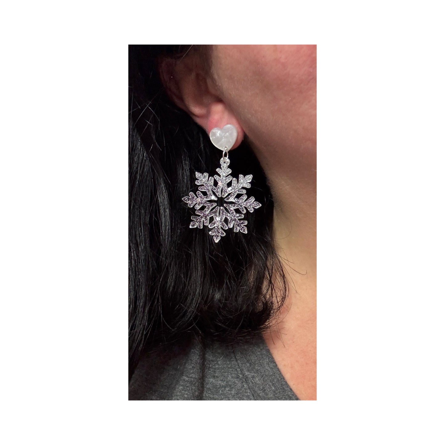 Translucent Snowflake Drop Earrings