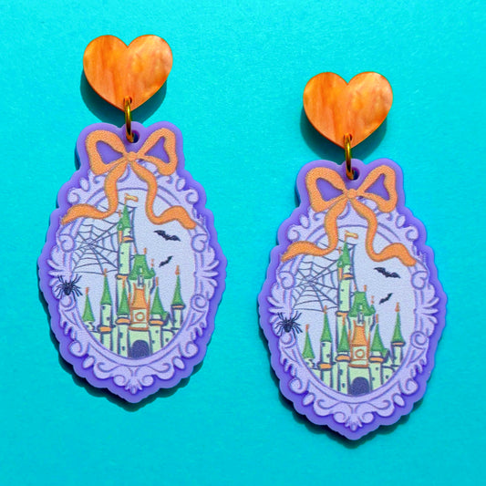 Spooky Castle Cameo Drop Earrings