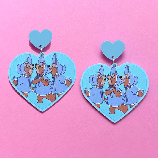 Sun Bonnet Trio Heart Drop Earrings