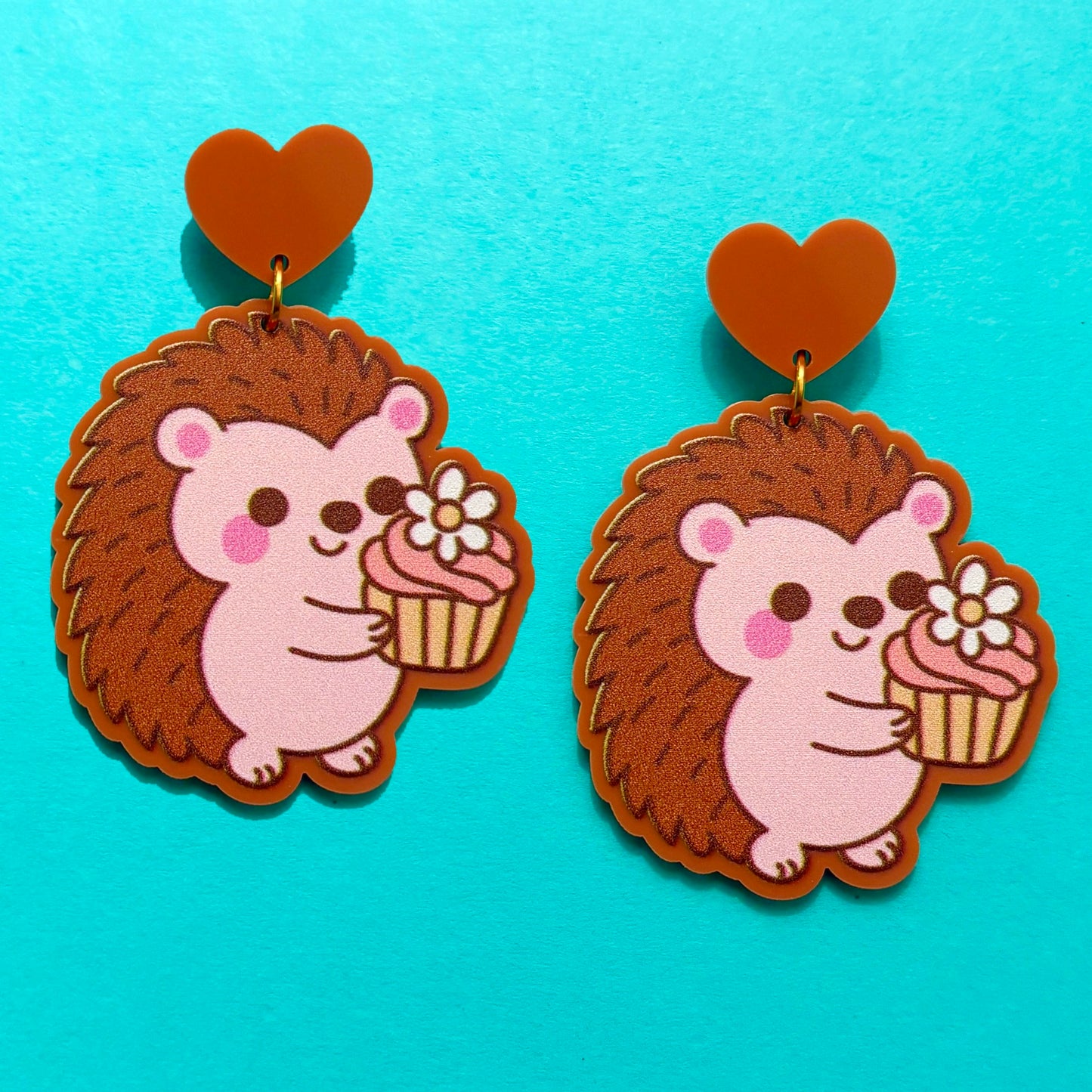 Autumn Hedgehog Drop Earrings