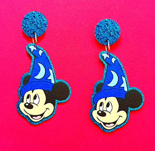 Sorceror Mouse Head Drop Earrings
