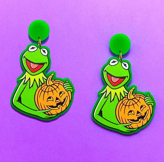 Pumpkin Kermie Drop Earring