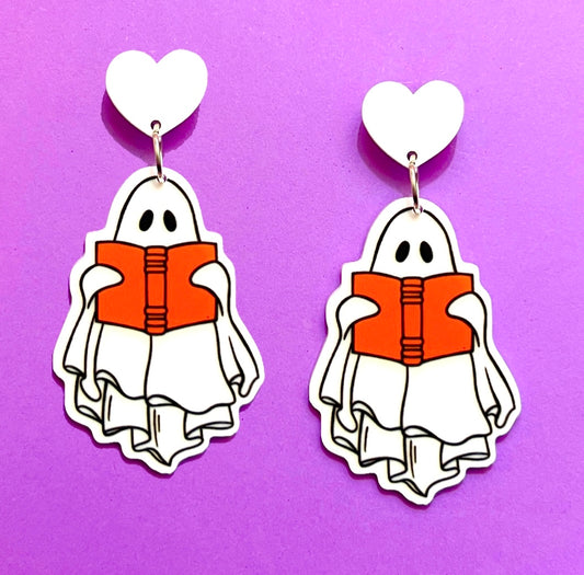 Bookish Ghost Drop Earrings