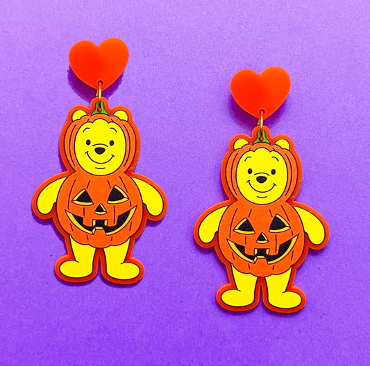 Pumpkin Pooh Drop Earrings