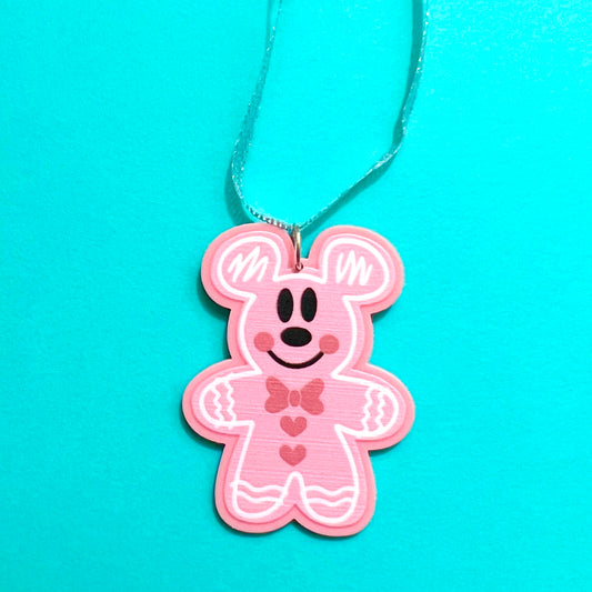 Pink Mouse Gingerbread Ornament