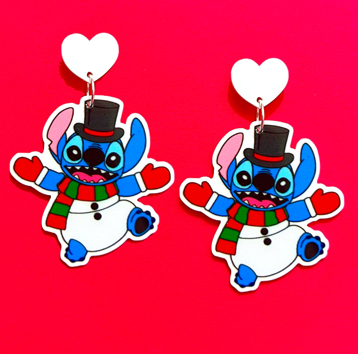 Snowman Stitch Drop Earrings