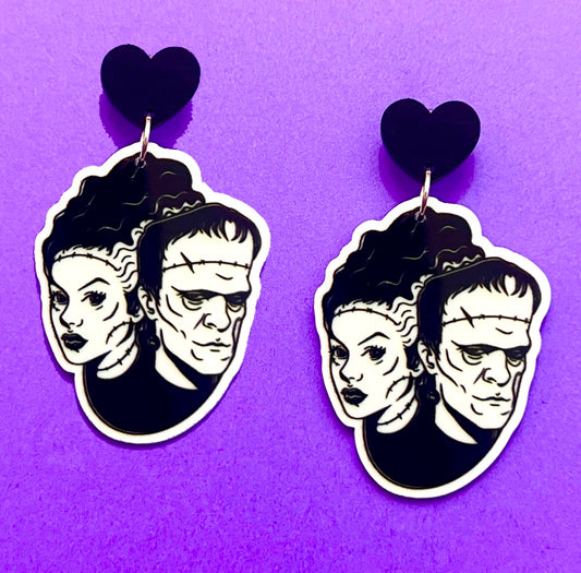 Monster Couple Franky & Bride Drop Earring